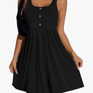Chic Black Button-Front Mini Dress